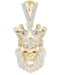 Macy's Men's Ruby Accent & Diamond (5/8 ct. t.w.) King Lion Pendant in 10k Gold